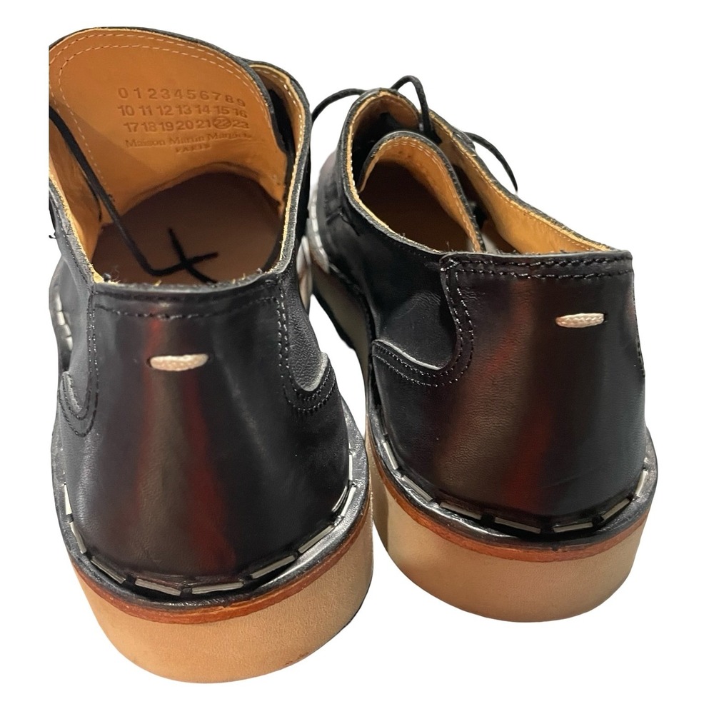 Maison Martin Margiela Mens Derby Shoes Black Leather Vibram Wedge Size 43 - Picture 3 of 8